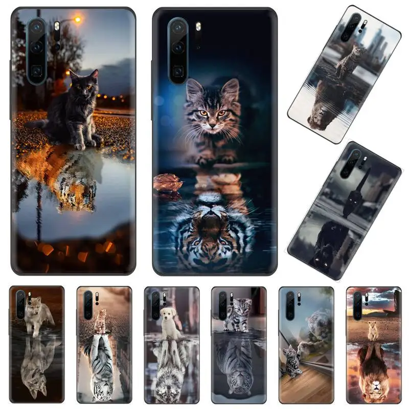 

Cat tiger dog lion Phone Case Funda For Huawei P9 P10 P20 P30 Lite 2016 2017 2019 plus pro P smart Cover Funda Shell