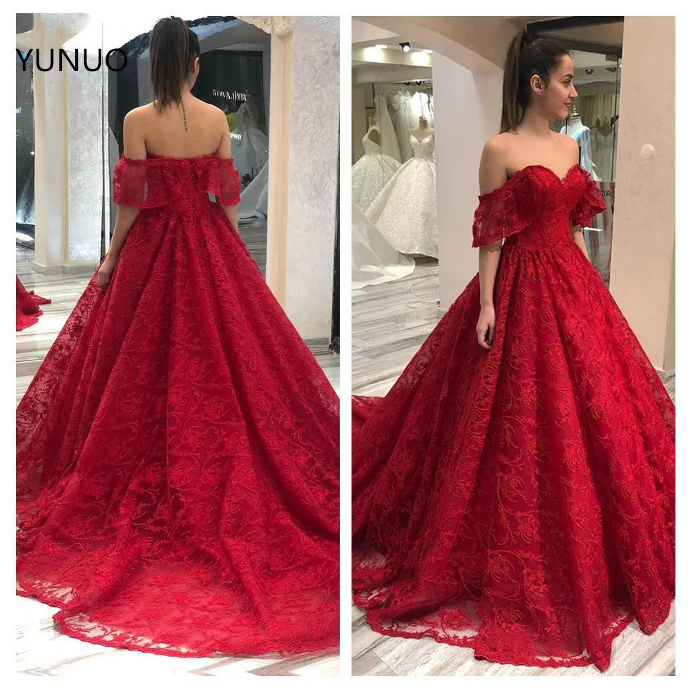 Платье YUNUO с открытыми плечами вечерние платья для свадьбы 2021 Abiye цветочное