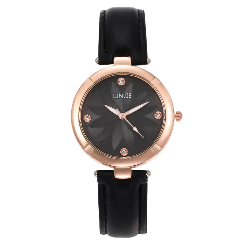 

Fashion Luxury Ladies Watch Crystal Wrist Watches Women Quartz Clock PU Leather Band Watches Round Dial For Party Dress Gifts