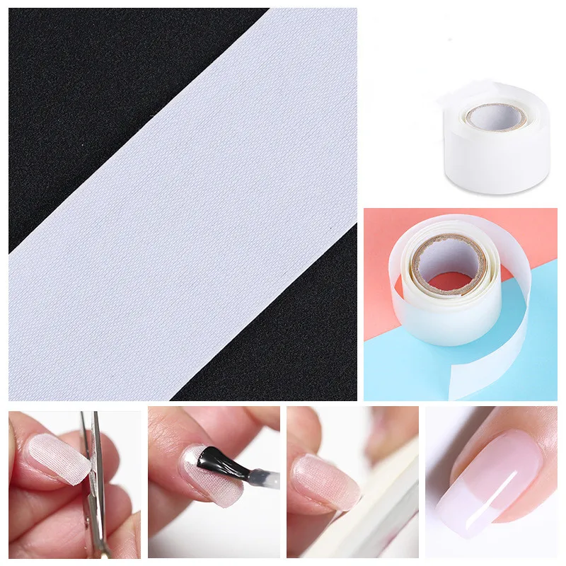 1 метр клейкий ремонт ногтей Стекловолоконная шелковая обертка защита усиление