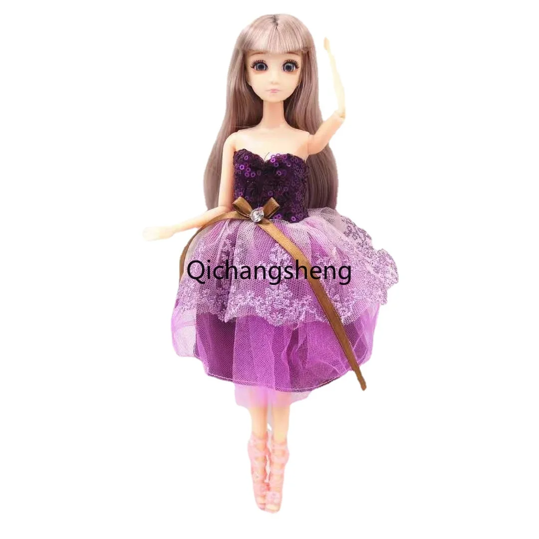 

Модное фиолетовое кружевное маленькое платье с блестками для куклы Барби, одежда, наряды, вечернее платье принцессы 1/6, аксессуары для кукол...