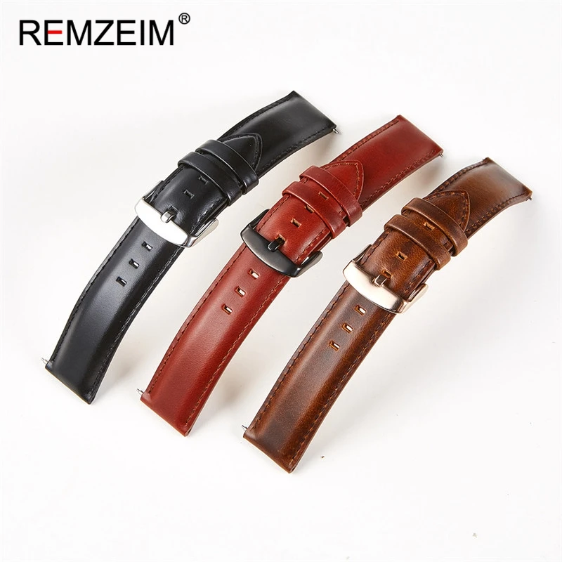 Ремешок из натуральной кожи для часов Amazfit Huawei Samsung Galaxy DW Watch Active 2 46 мм 42 Gear