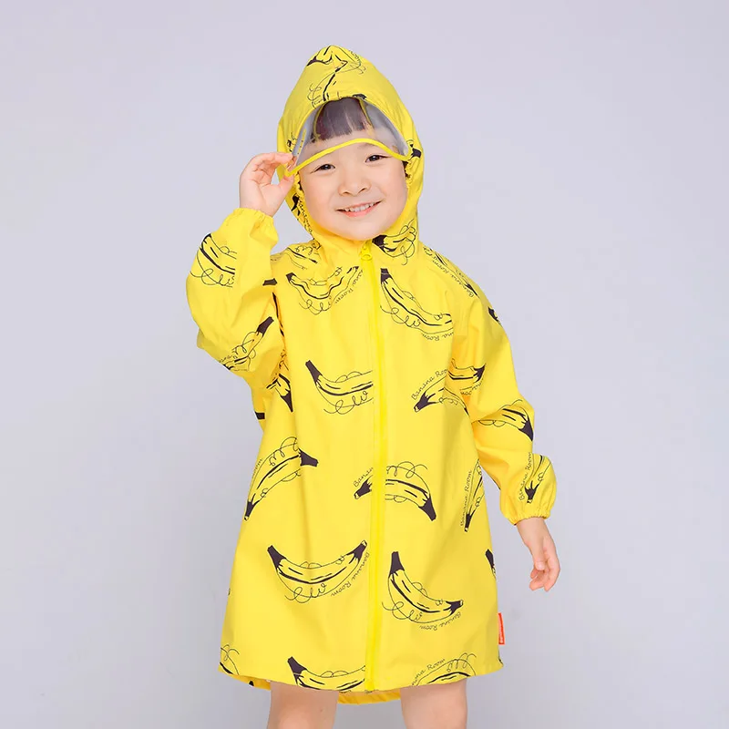 

Cute Girl Raincoat Boy Child Raincoat Poncho Yellow Student Waterproof Poncho Capa De Chuva Impermeavel Rain Gear DD60YY