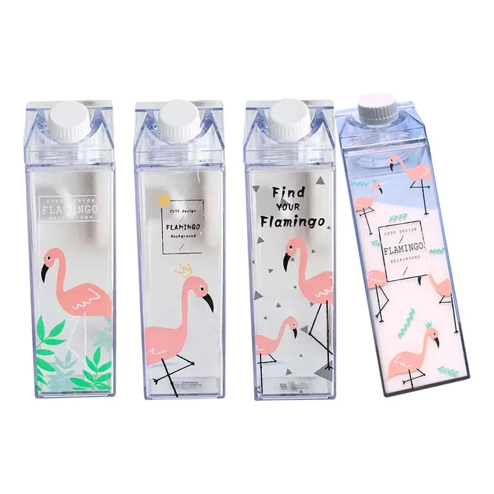1 шт. 500 мл Фламинго мультфильм водой чашка с соломкой питьевая вода Портативный