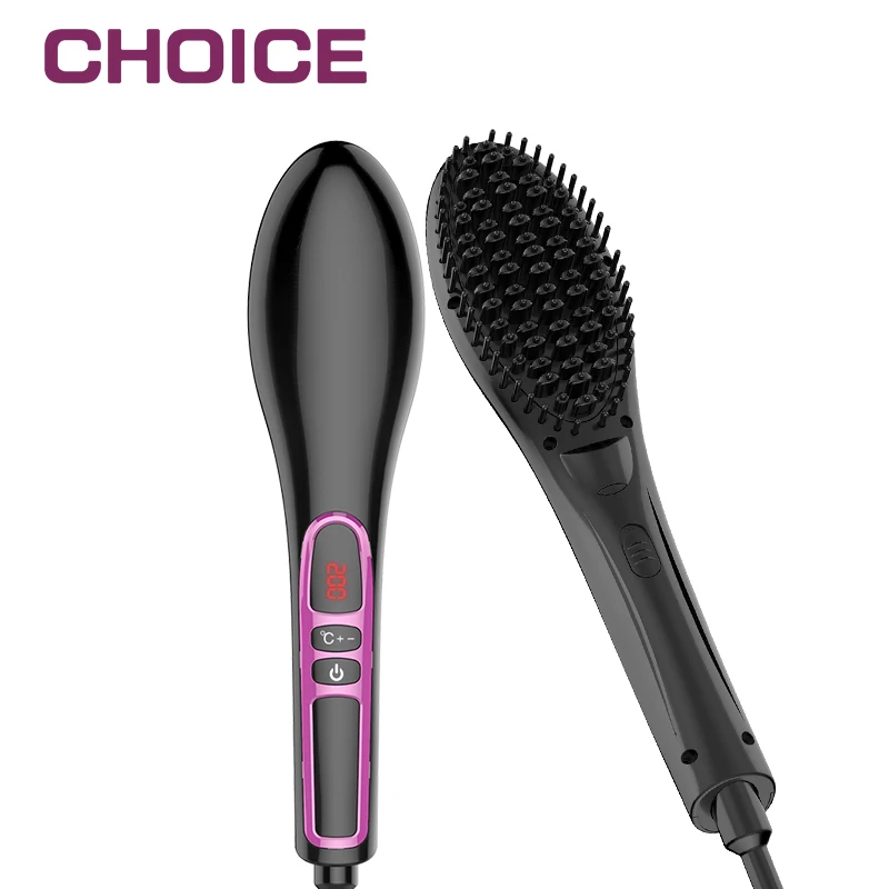

Hair Straightener Brush Electric Smoothing Styling Hot Comb ION Function Straighten Curly Rapid Temperature Rise High Quality