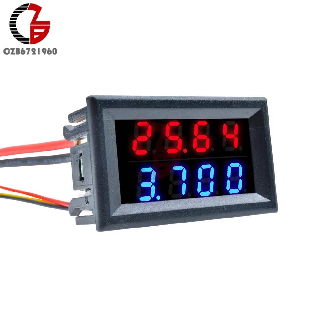 

DC 0-100V 0-200V 10A 0.56" Mini LED Digital Voltmeter Ammeter 4 Digit Voltage Current Meter Car Battery Capacity Tester 5V 12V