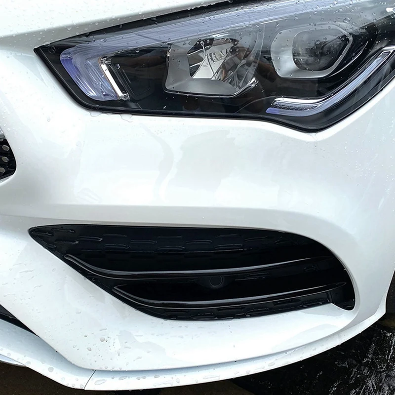 

6 Pcs Front Fog Lamps Cover Grille Slats Sticker Decoration Strips for Mercedes-Benz C Class CLA C118 CLA200 260 2020-