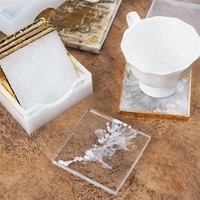 1 pcs square coaster crystal epoxy resin mold cup mat pad silicone mould diy crafts decorations ornaments casting