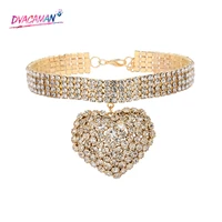 dvacaman ins bling bling heart necklace chic choker jewelry for women 2020 luxury rhinestone neck chains party wedding bijoux