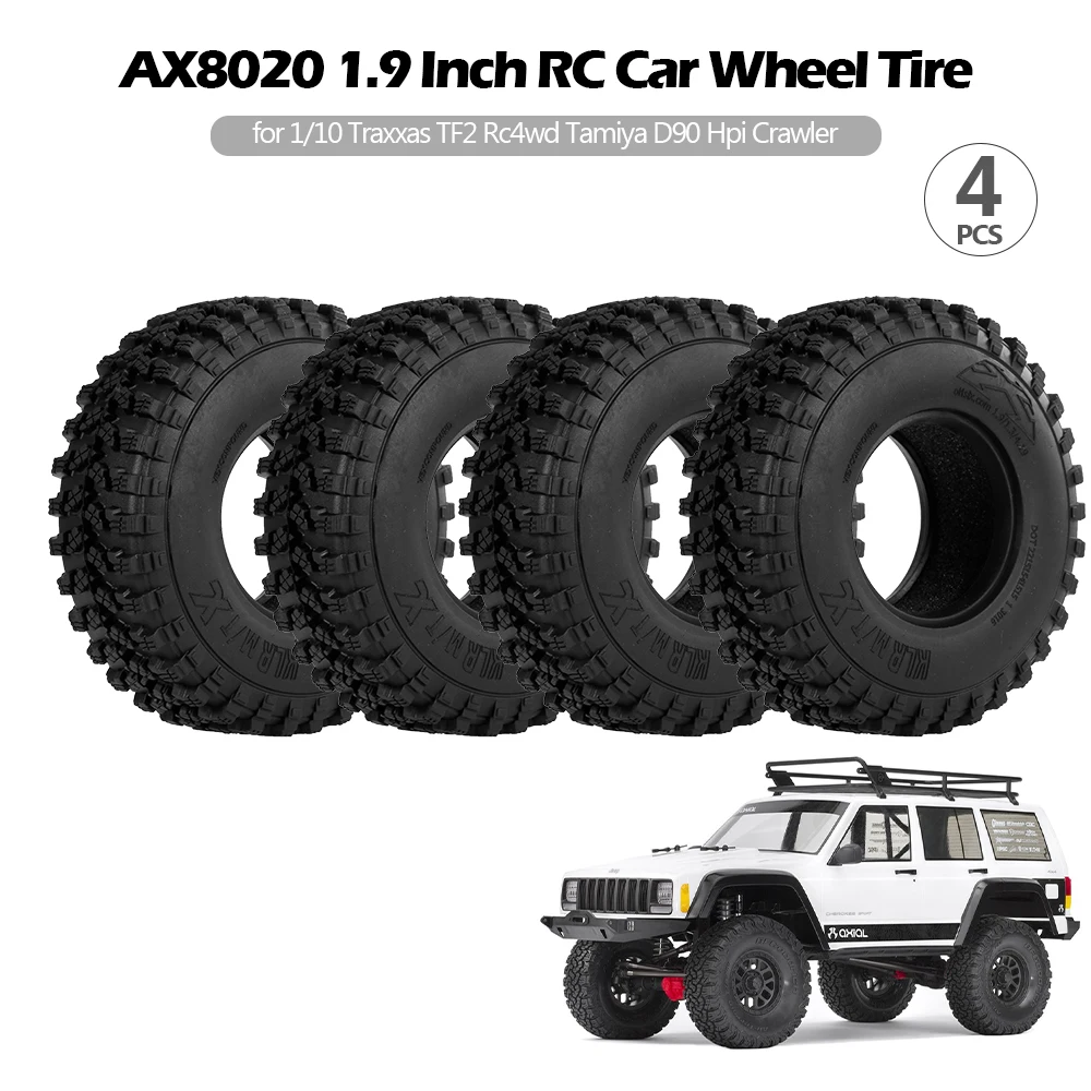 

4PCS AX8020 1.9 Inch RC Car Wheel Tire for 1/10 Traxxas TF2 Redcat Rc4wd Tamiya scx10 D90 Hpi Crawler