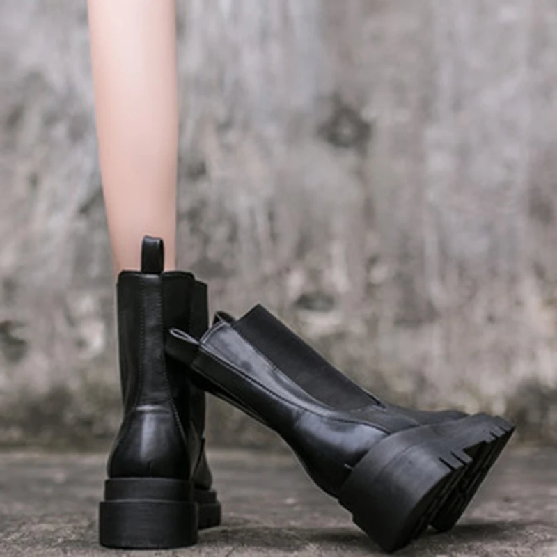 

Boots High Tube Platform But Knee Cool British style smoke tube boots Street beautiful