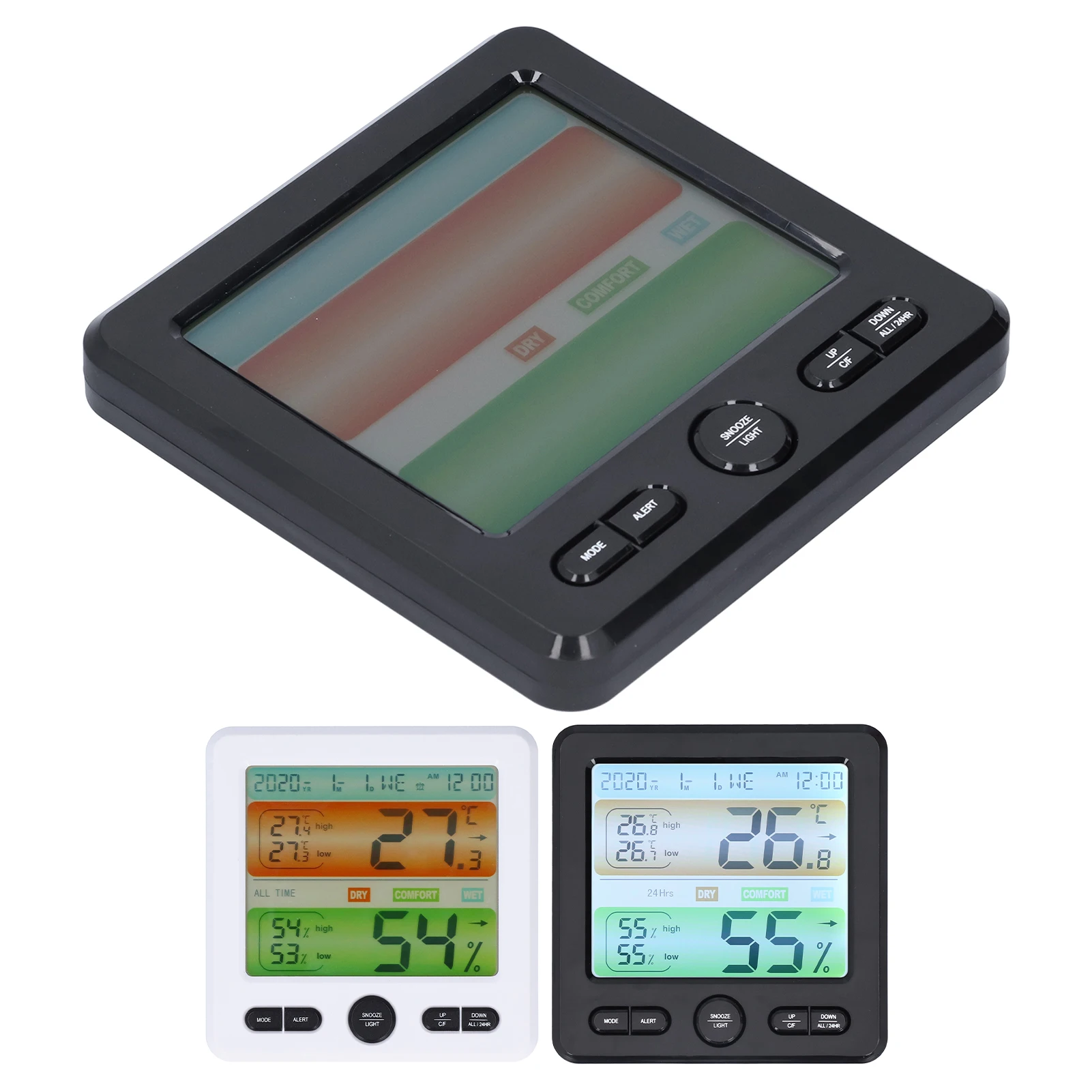 

Alarm Clock Household Accessory Thermometer Hygrometer for Flower Room for Bedroom for Living Room