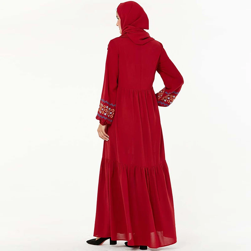 Женское платье кафтан в мусульманском стиле теплое Кафтан синего цвета турецком