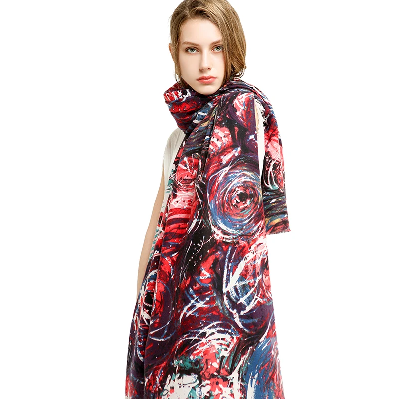 FS Новый цифровой принт в виде кругов дизайнерский брендовый шарф женский