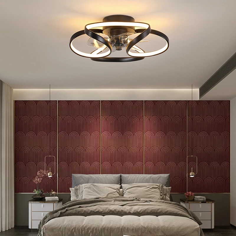 Потолочный вентилятор светодиодная лампа в скандинавском стиле для спальни
