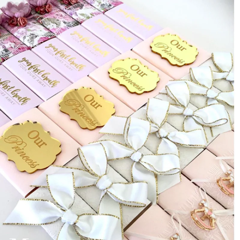 Индивидуальная золотая акриловая зеркальная этикетка надпись с именем