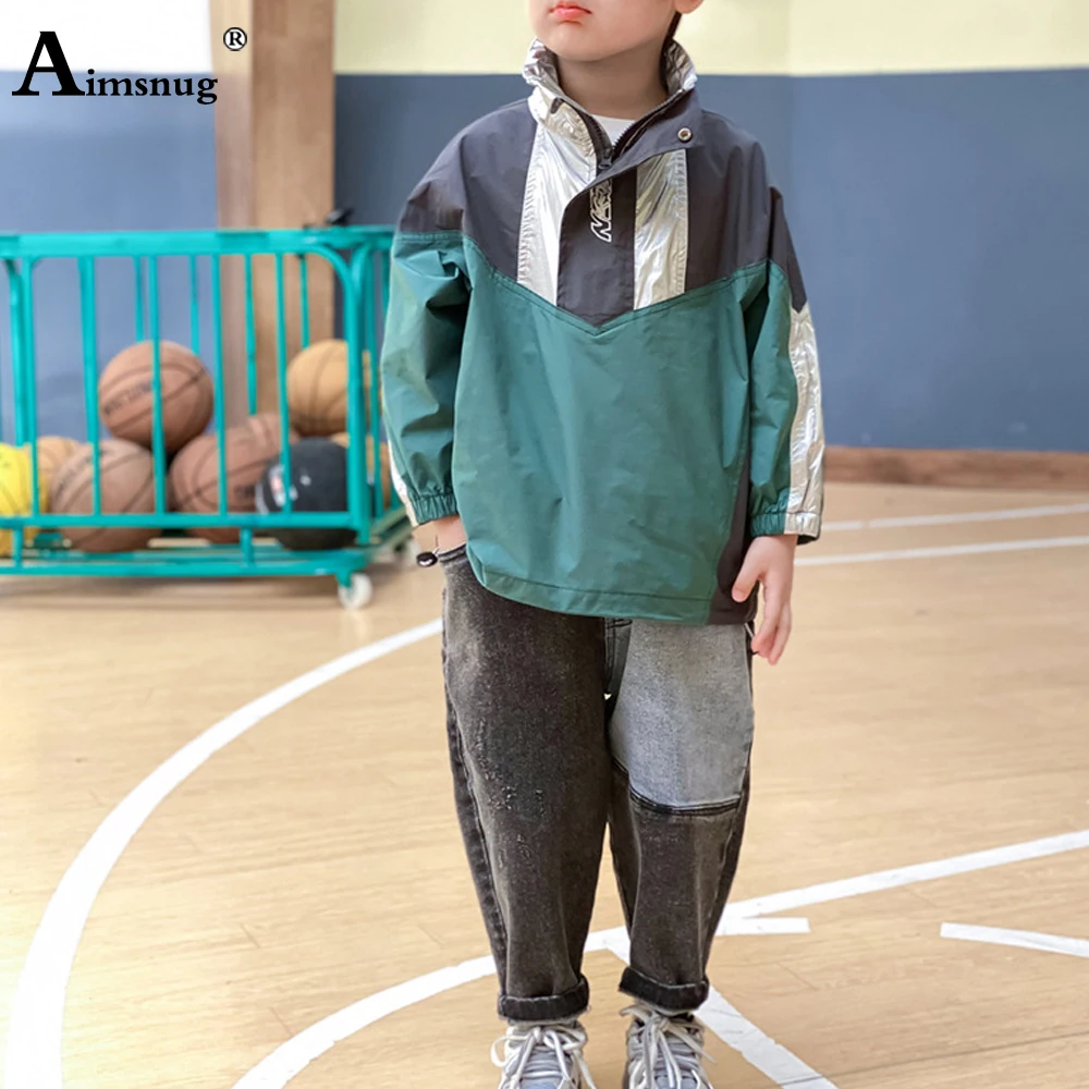 

Children Patchwork Outerwear Long Sleeve Jacket Boy Autumn Coats Kids Clothing 2021 Fashion Top Streetwear Casual Pullovers