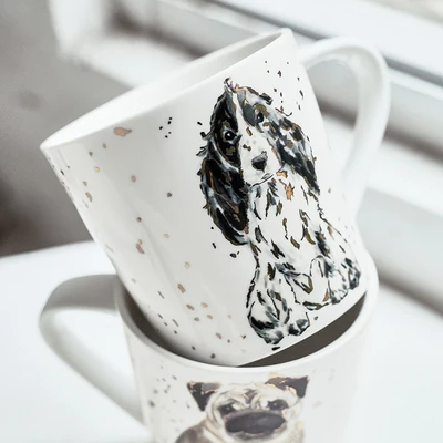 Ceramicv собака кружка большой емкости для завтрака молока сок кофе чайная чашка