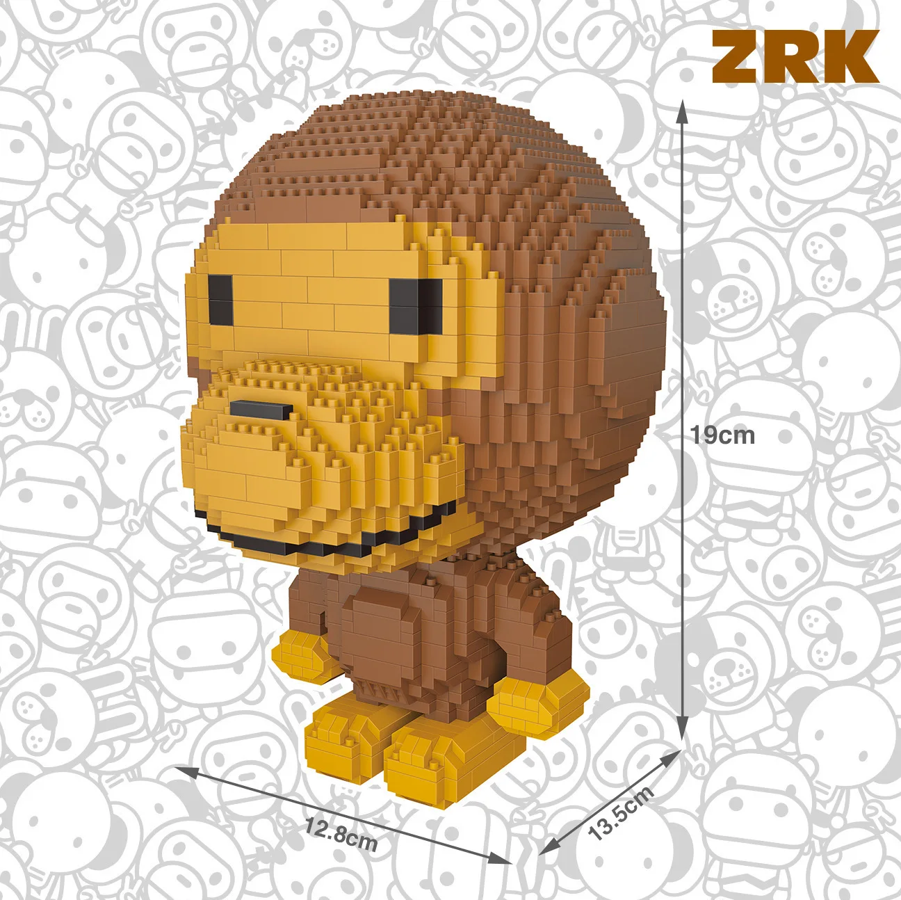 

1475pcs+Cute Cartoon Big Size Monkey Model Mirco Diamond Building Blocks Assembled Mini Bricks Toys for Chilren Birthday Gifts