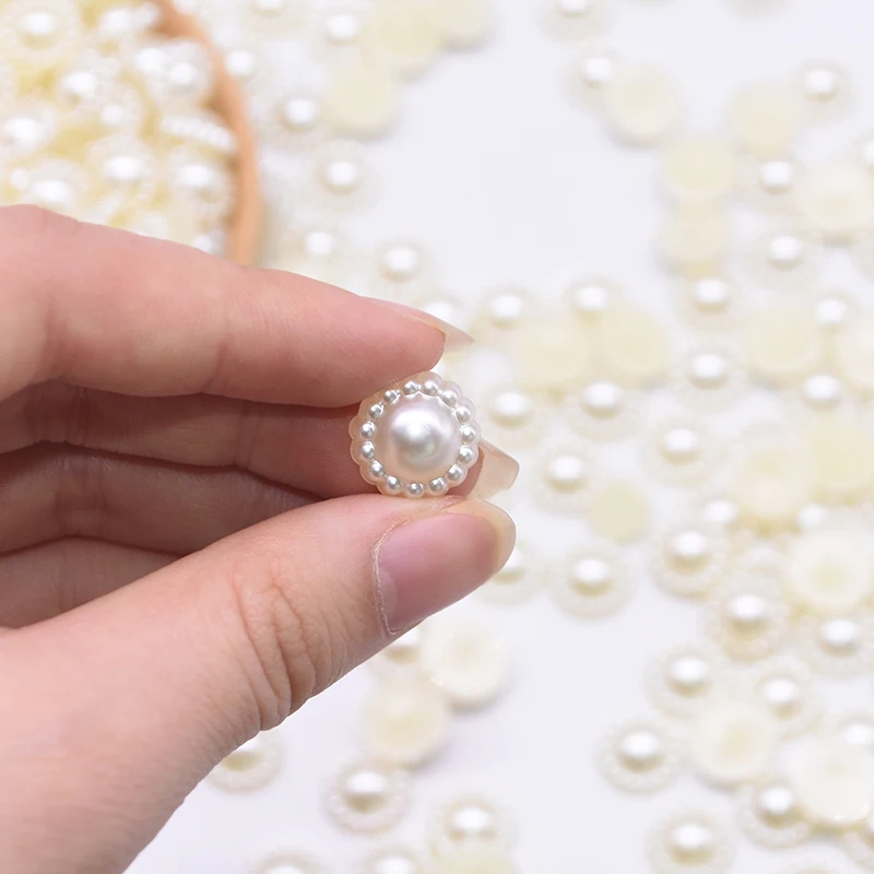 

100pcs DIY New Cheap Flowers Shape Imitation Pearls Nonporous Beads Handmade For Bracelet Jewelry Accessories Making Wholesale