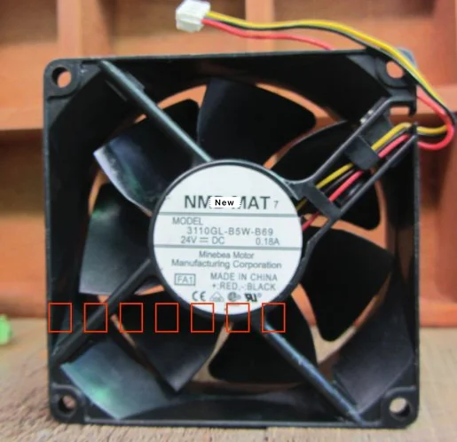 

for NMB-MAT 3110GL-B5W-B69 H03 DC 24V 0.18A 80x80x25mm 3-wire Server Cooling Fan