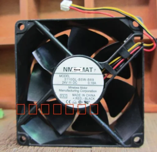 Для телефона 3110GL-B5W-B69 H03 DC 24V 0.18A 80x80x25 мм 3-проводной Вентилятор охлаждения сервера |