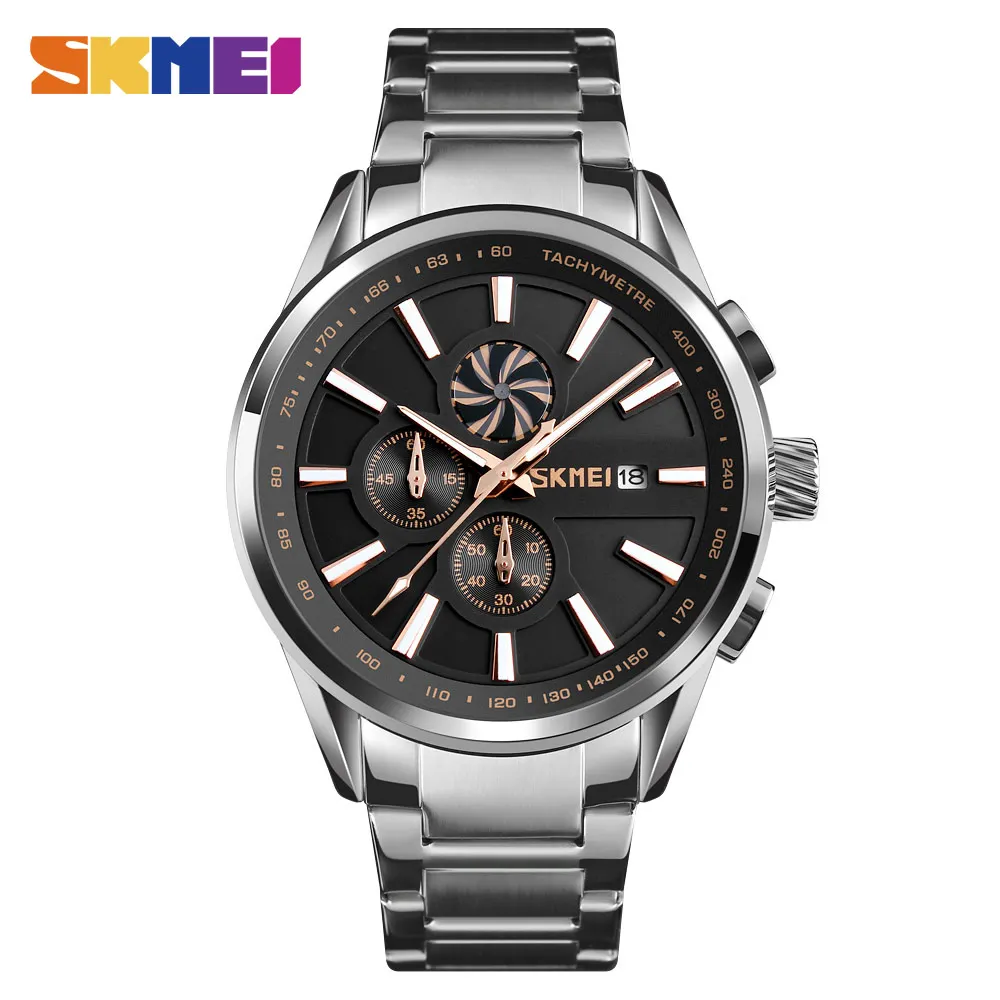 Лучший бренд SKMEI Роскошные Мужские кварцевые часы повседневные мужские