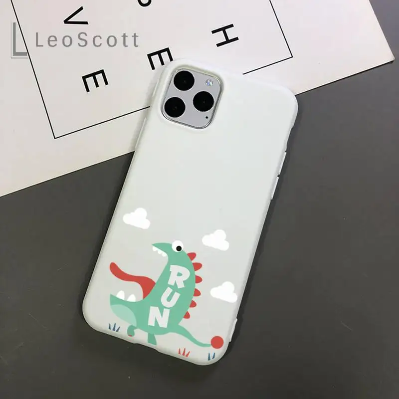 

Creative cute dinosaur Phone Case Candy Color for iPhone 11 12 mini pro XS MAX 8 7 6 6S Plus X 5S SE 2020 XR