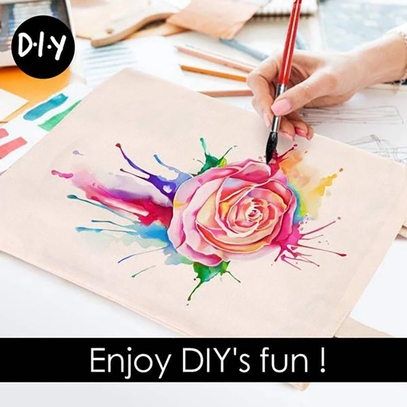 

Canvas Tote Bag,DIY Handmade and Decorated, Reusable Washable Shopping Bag,Grocery Bag 6Pcs