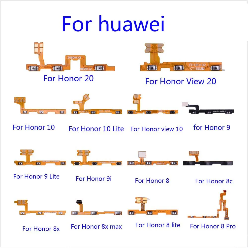 

For HuaWei Honor View 20 10 9 9i 9 8C 8X Max Pro Lite ON OFF Volume Button Control Flex Cable & Mute Switch Power Key Ribbon