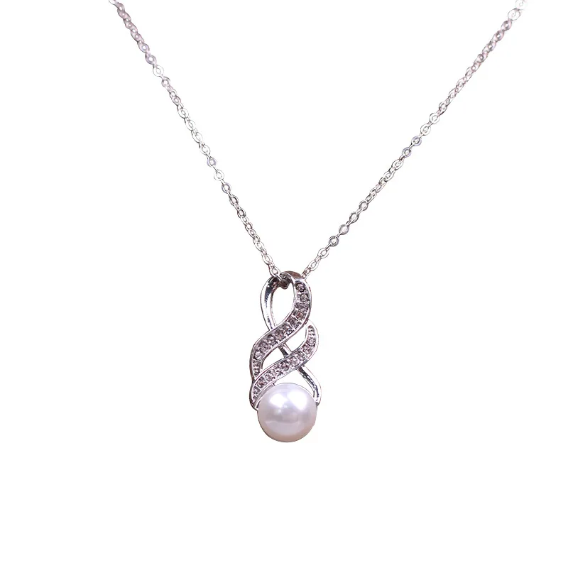 

New Necklace Fashion Diamond Pearl Necklace Wedding Bridal Fashion Creative Jewelry