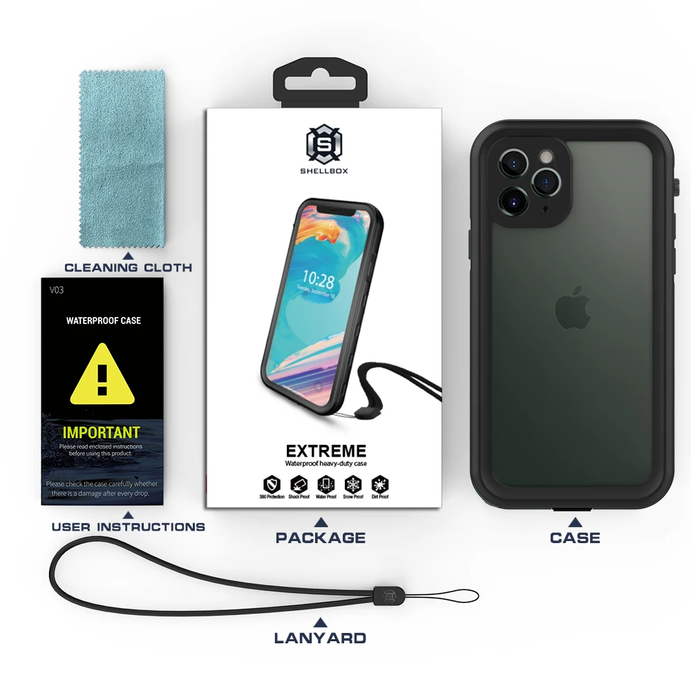 

IP68 Waterproof Full Protection Hard PC TPU Phone Case For iPhone 11 Pro MAX 11 Pro Clear Silicone Shell Shockproof Cover