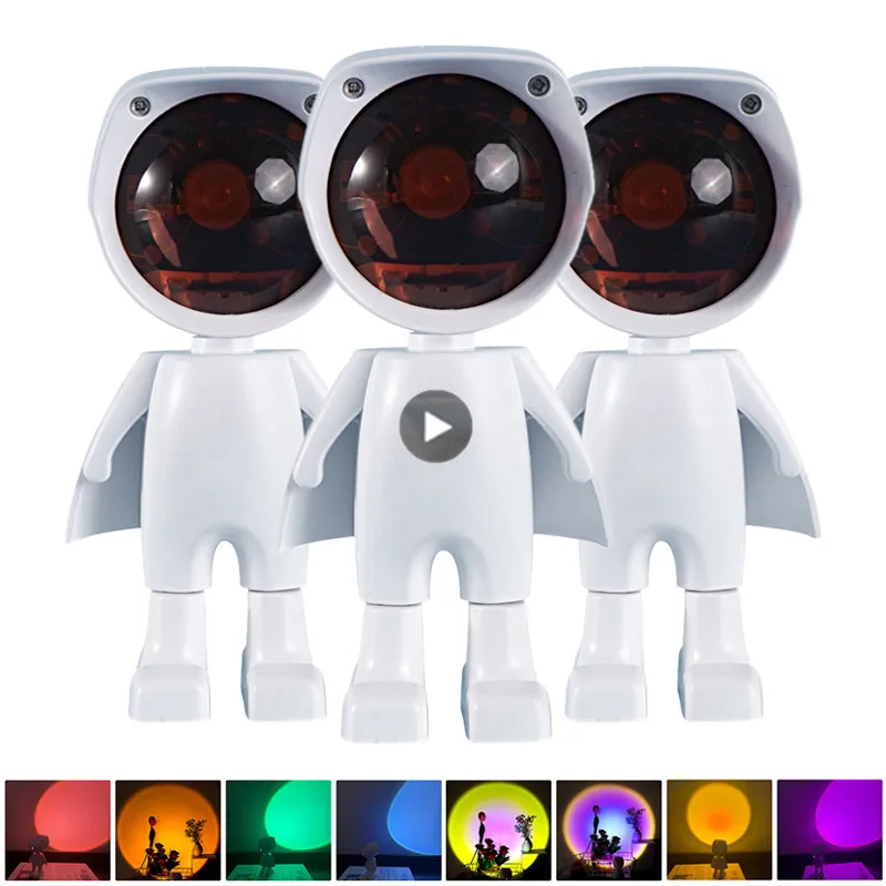 

USB робот Rainbow Sunset проектор Новинка светильник ing светодиодный ночной Светильник домашний кофе фон стены Домашнее украшение красочный настен...
