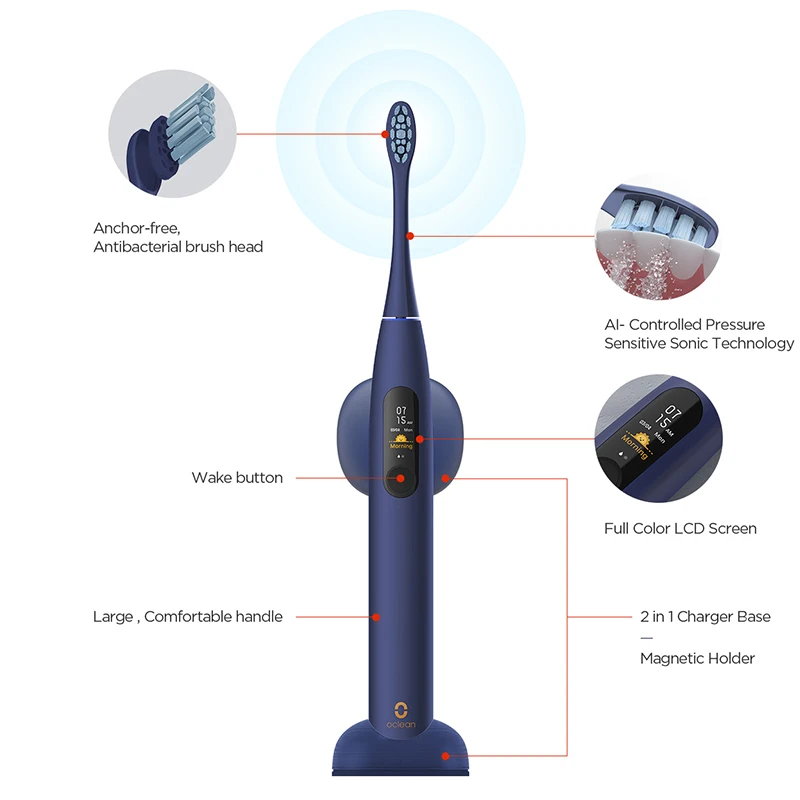 Зубная щетка Oclean X Pro звуковая электрическая для взрослых водонепроницаемая