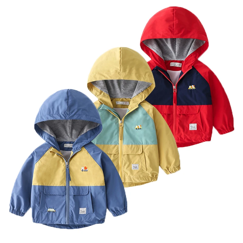

2021 New Boys Coats Spring Autumn Cartoon Car Active Windbreaker Jacket For Kids Toddler Handsome Children Outerwear