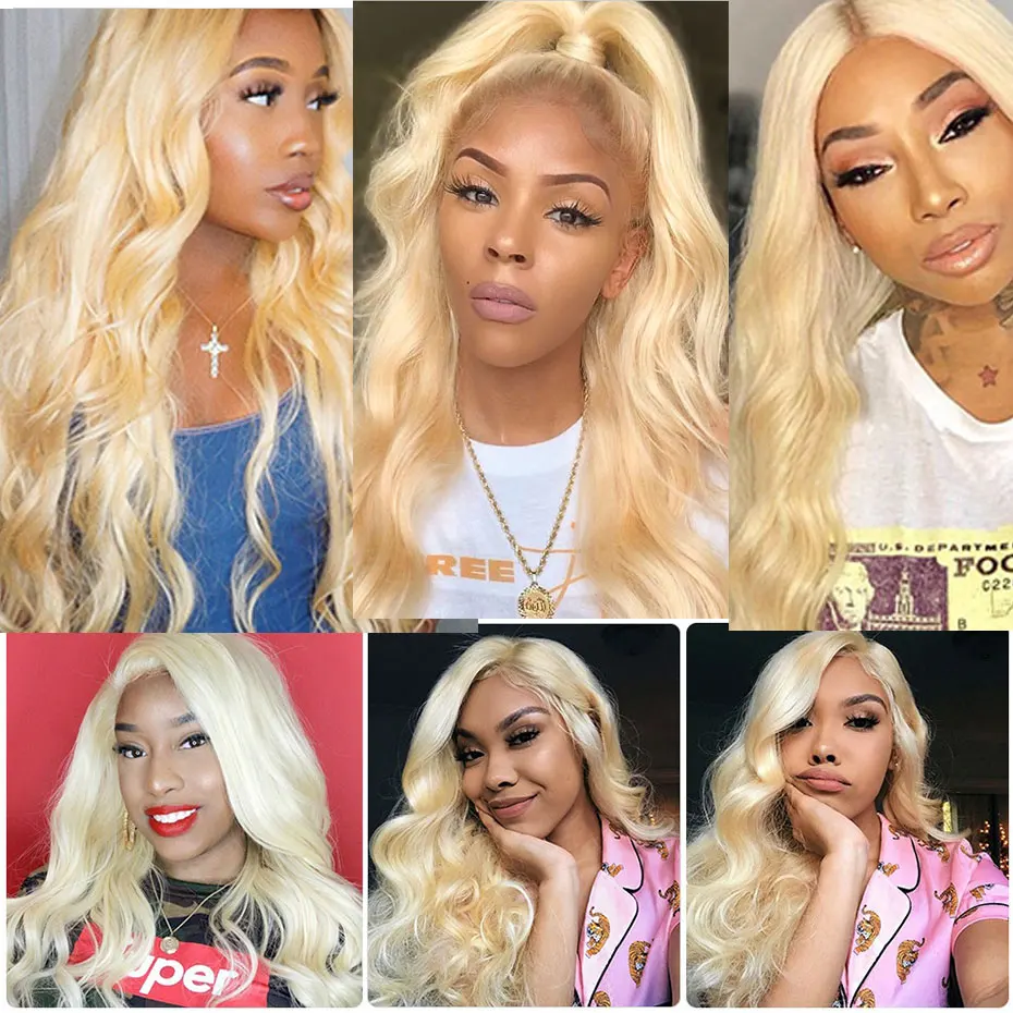 

Blonde Human Hair Wig Body Wave for Women Lace Part Wig #613 T Part Transparent Lace Wig Deep Part Brazilian Hair Wig Despacito