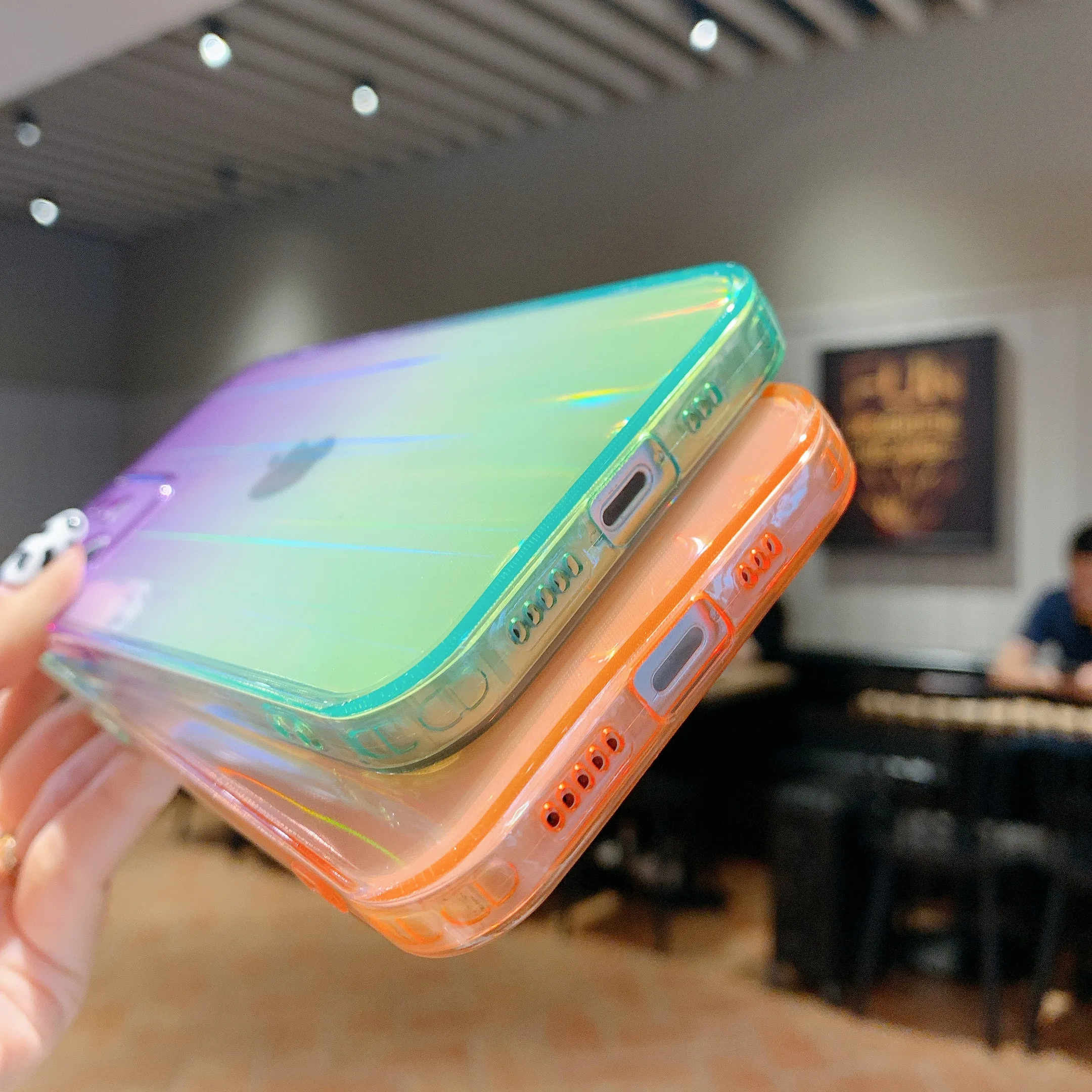 

Glitter Gradient color Case For iPhone 11 12 Pro Max XR XS Max X 7 8 Plus SE 2020 iphone11 Shockproof Bumper Phone Cover