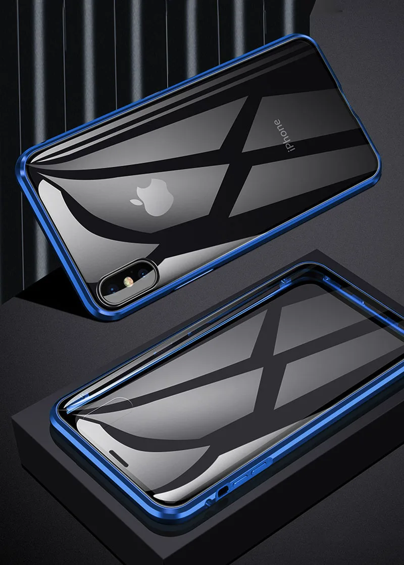 Магнитный адсорбционный металлический чехол для телефона iPhone 6S 8 7 Plus X