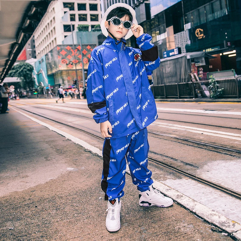 Танцевальные костюмы синего цвета для мальчиков одежда уличных танцев и