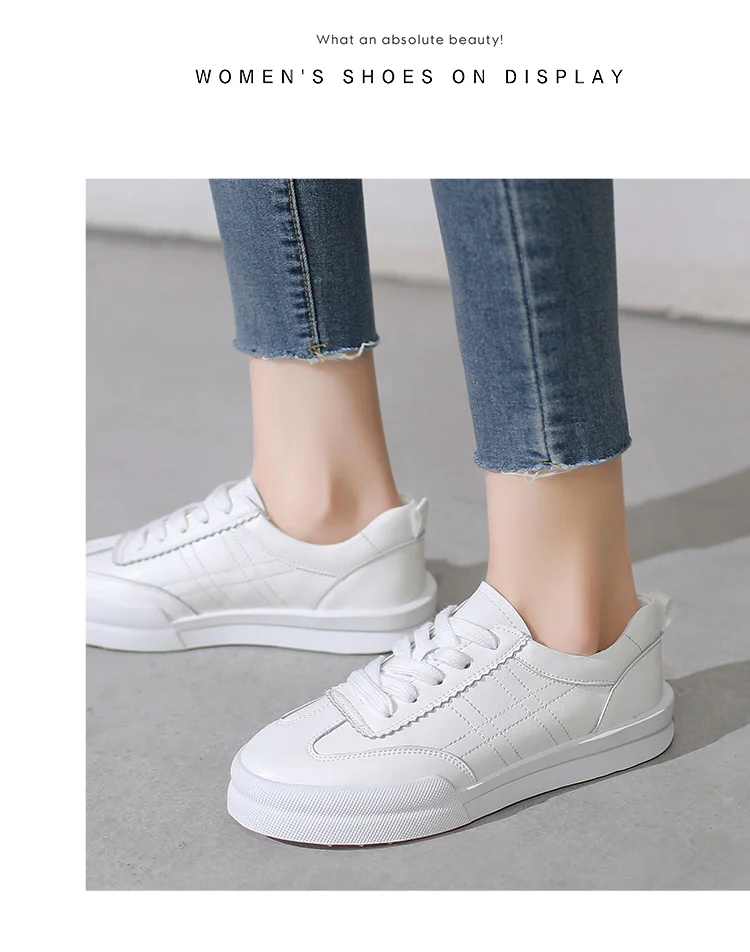 

White Casual Shoes Women Flats New 2021 Spring Breathable Sport Sneakers Women Lace Up Platform Female Shoes Zapatillas Mujer