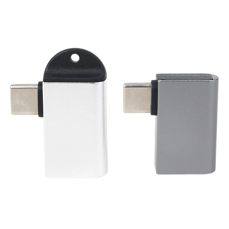Переходник OTG с USB C на 3 0 алюминиевый переходник A внутренней резьбой 90 градусов