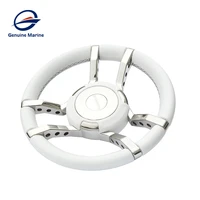marine 350mm stainless steel silver boat steering wheel shaft polished 3 spoke steering wheel for vessels yacht boat accessorie