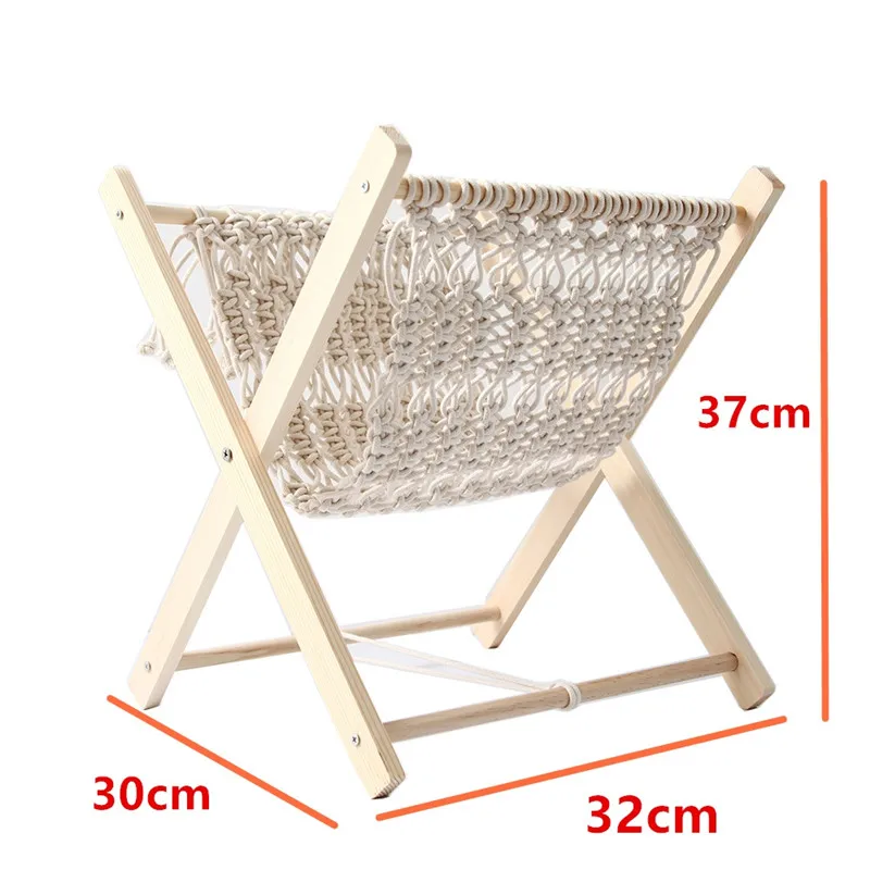 Северная стойка для хранения журналов из бохемского макраме, плетеная хлопковая тапестрия, держатель для книг и газет из дерева.
