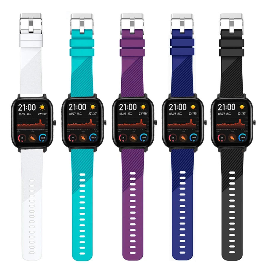 

Силиконовый ремешок для смарт-часов Amazfit GTS /PoP/Bip, браслет для Xiaomi Huami Amazfit GTS
