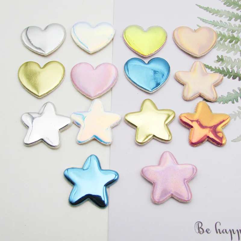 70 шт./лот 2 см зеркальные яркие звездочки в форме сердца аппликации для рукоделия