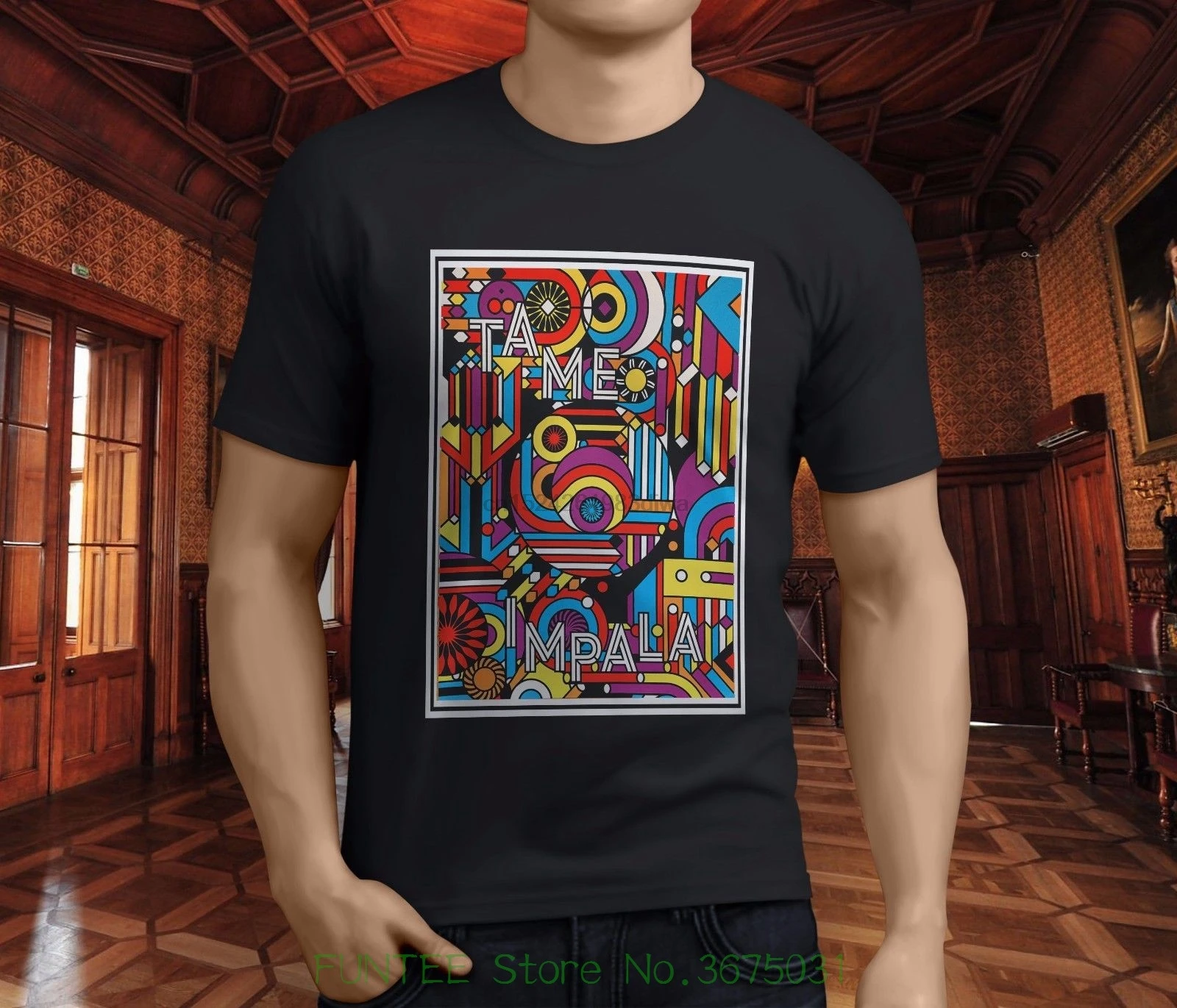 Новинка 2019 Мужская модная новая популярная мужская черная футболка Tame Impala Band S 3xl|
