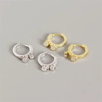 women s925 silver color earrings round mini zircon earrings fashion charm earrings banquet wedding sending girlfriend