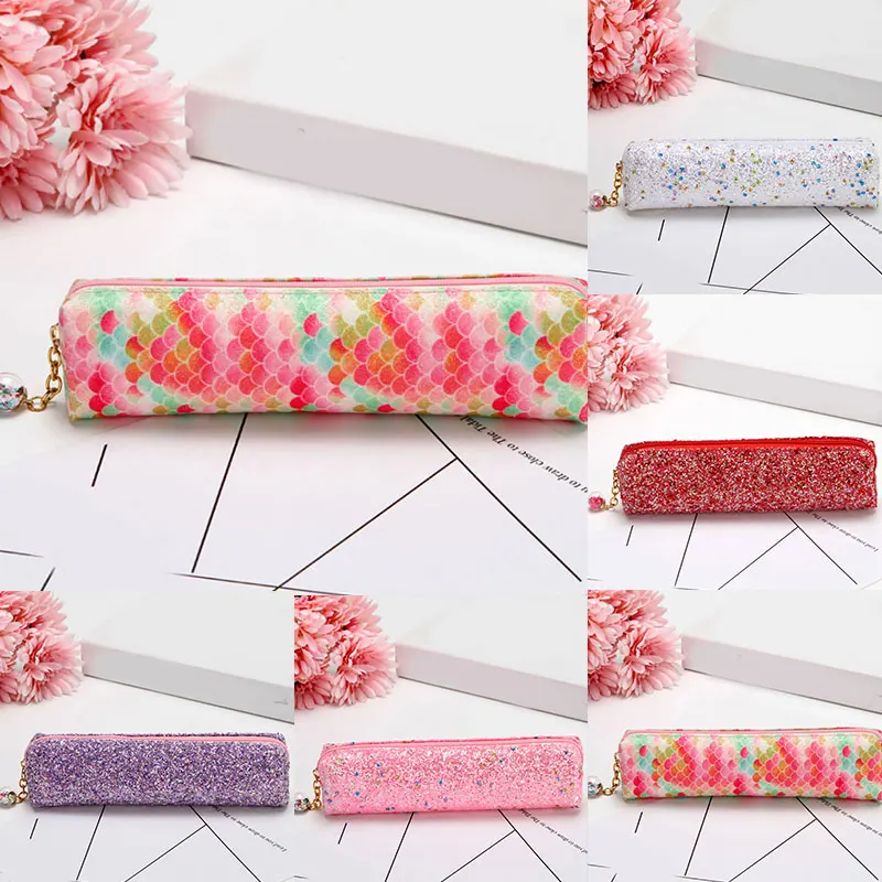 

Sequins Creative Stationery Bag Kawaii Pencil Case Stationery Bag Zipper Personality Shiny Pen Case Creative Pencil Case