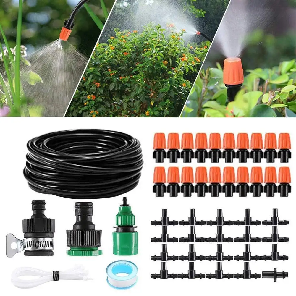

Efficient And Easy To Install 15m Permanent Adjustable Irrigation Watering PVC Hose Kit For Balconies Atriums And Greenhouses
