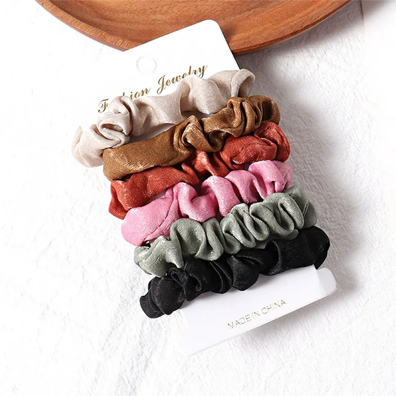 PINKSEE/1 комплект резинки для волос кольцо яркие цвета шелковистые атласные
